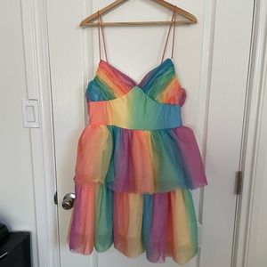 Pastel Rainbow Ombré Party Dress